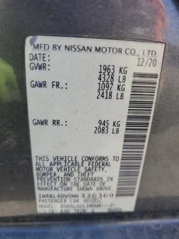 2021 NISSAN ALTIMA SV  