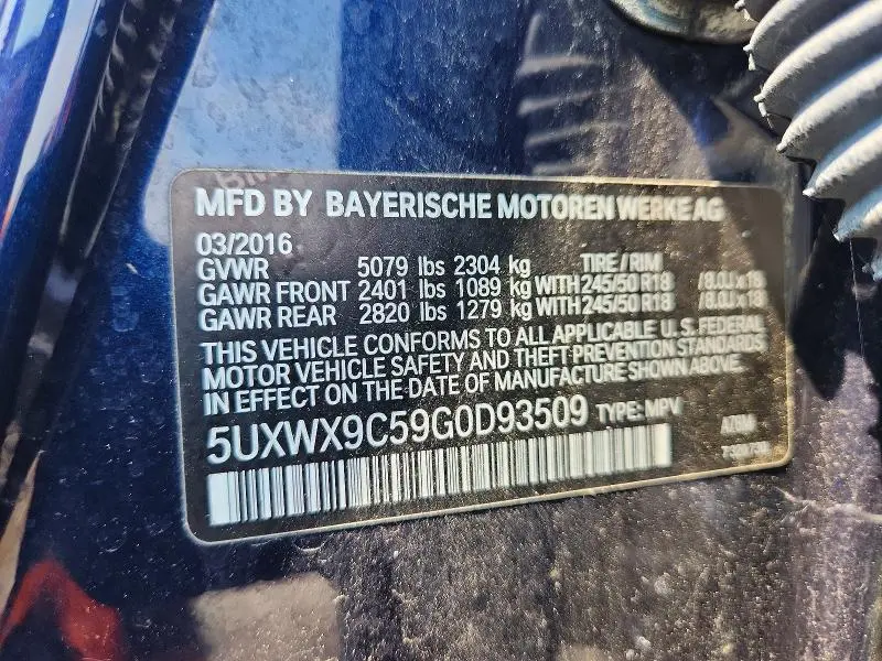 2016 BMW X3 XDRIVE28I  
