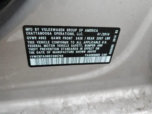 2014 VOLKSWAGEN PASSAT SEL  