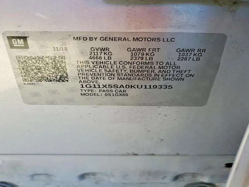 2019 CHEVROLET IMPALA LS  