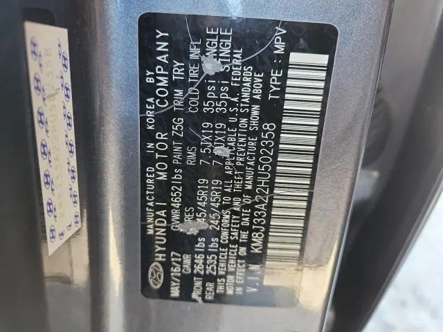 2017 HYUNDAI TUCSON LIMITED  