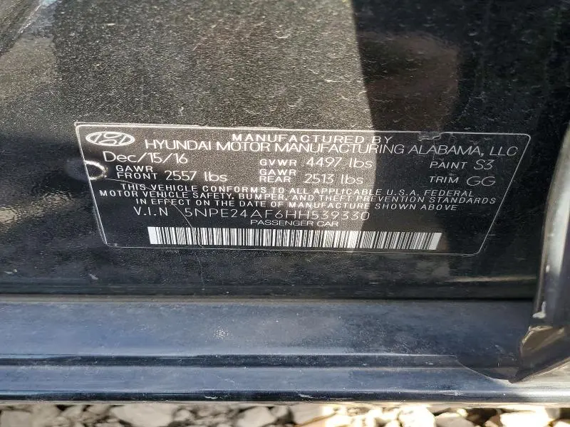 2017 HYUNDAI SONATA SE  
