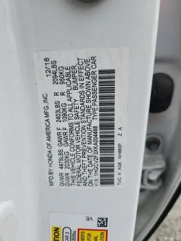 2019 HONDA ACCORD SPORT  