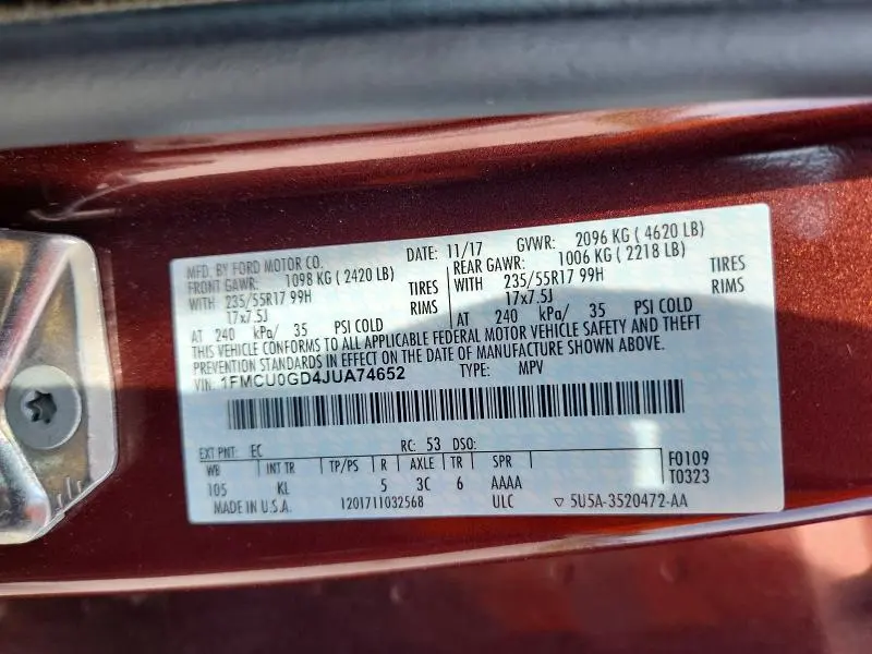 2018 FORD ESCAPE SE  