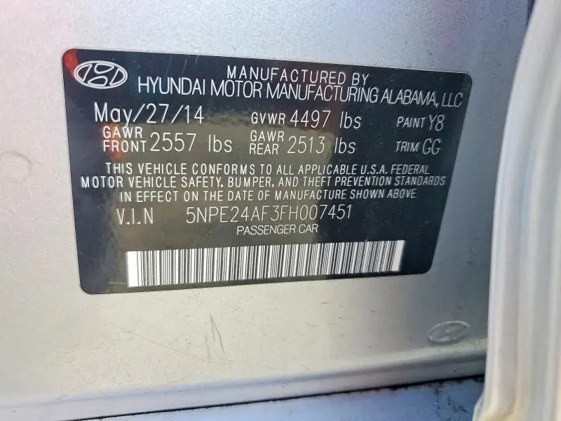 2015 HYUNDAI SONATA SE  