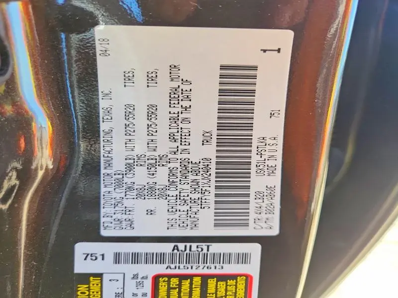 2018 TOYOTA TUNDRA LIMITED V8  