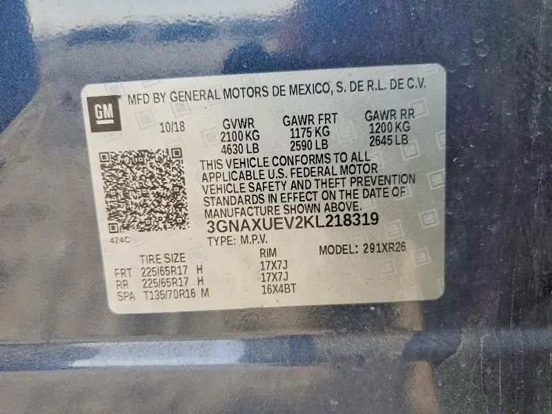 2019 CHEVROLET EQUINOX LT  