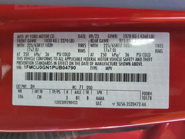 2023 FORD ESCAPE ACTIVE  