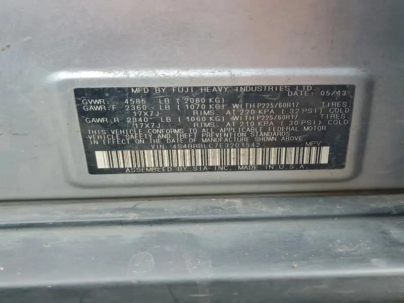 2014 SUBARU OUTBACK 2.5I LIMITED  