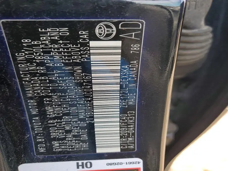 2018 TOYOTA COROLLA SE  