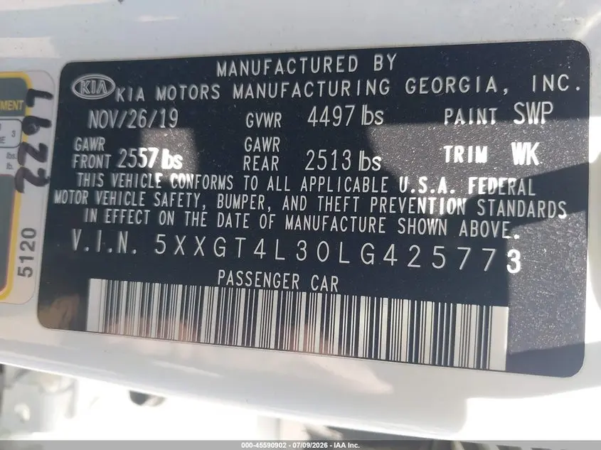 2020 KIA OPTIMA LX