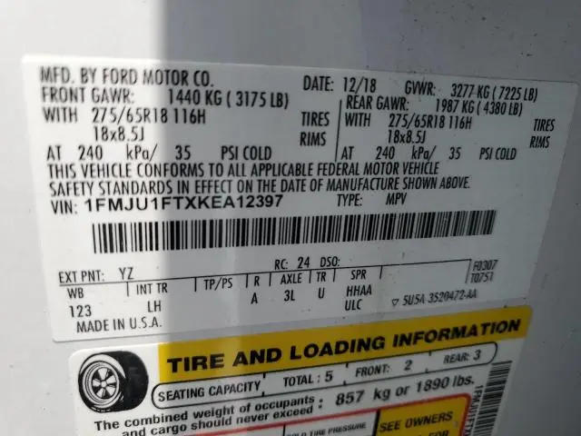 2019 FORD EXPEDITION XL  