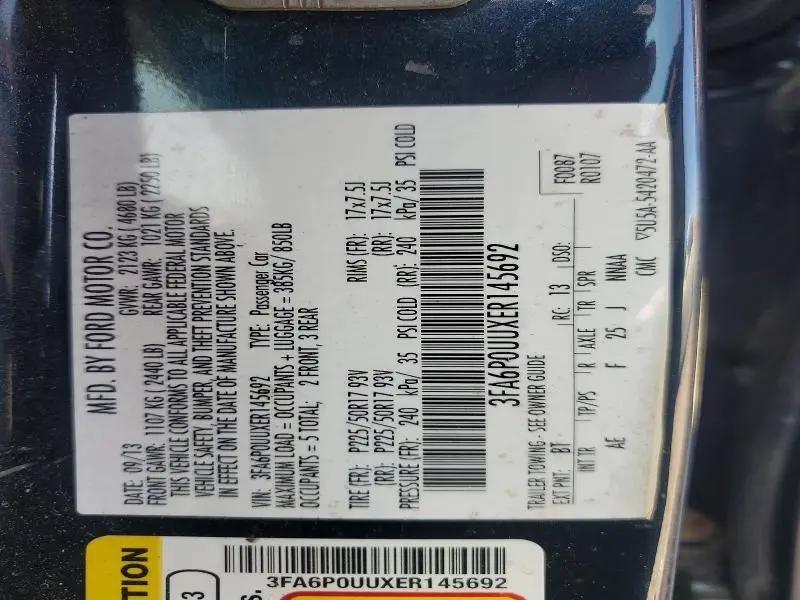 2014 FORD FUSION S HYBRID  