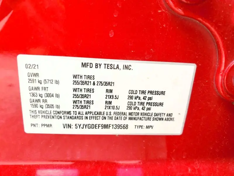2021 TESLA MODEL Y   