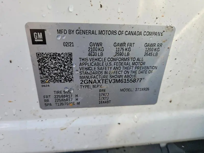 2021 CHEVROLET EQUINOX LT  