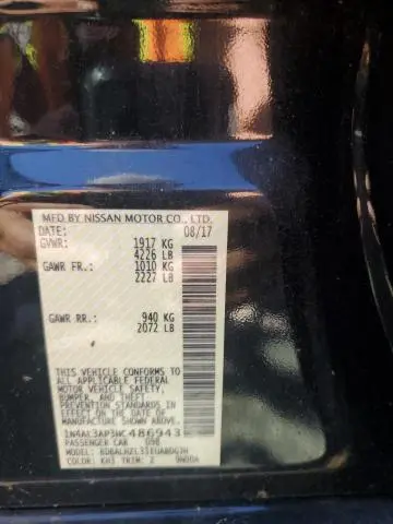 2017 NISSAN ALTIMA 2.5  