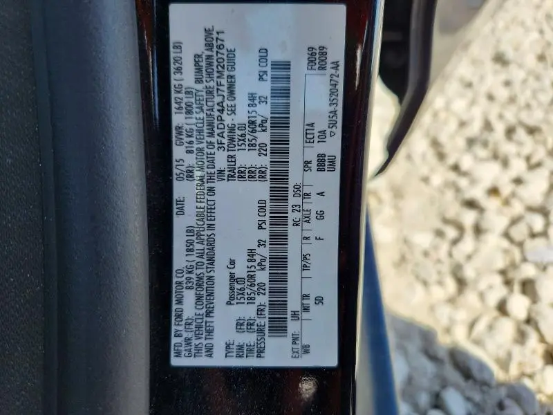 2015 FORD FIESTA S  