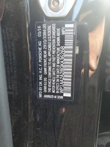 2016 PORSCHE CAYENNE   