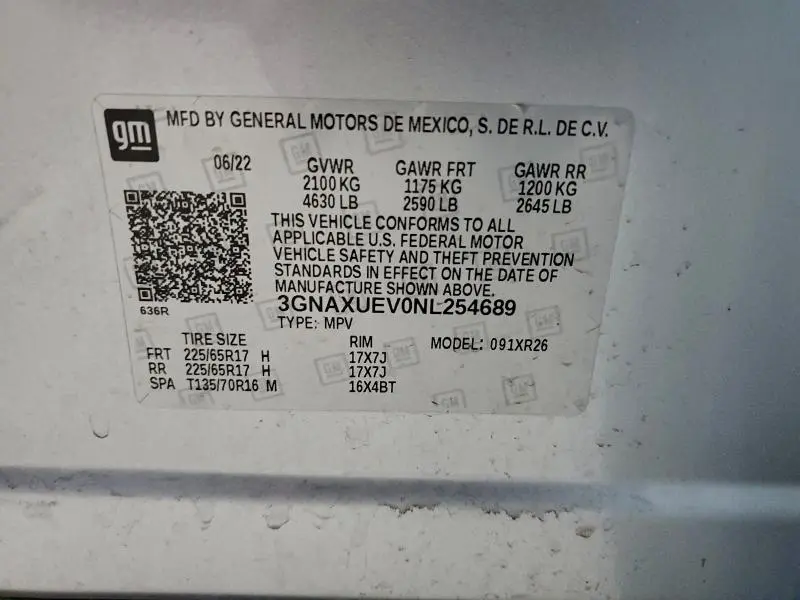 2022 CHEVROLET EQUINOX LT  