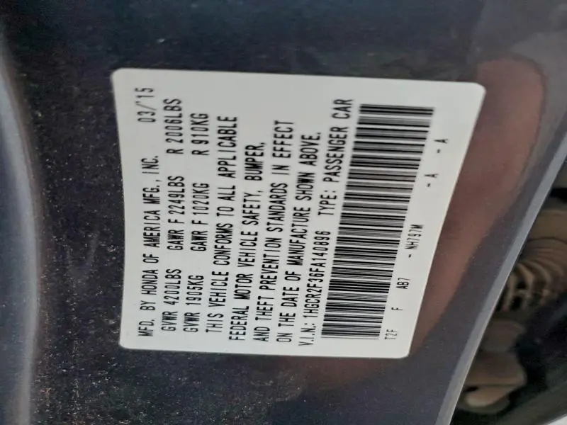 2015 HONDA ACCORD LX  