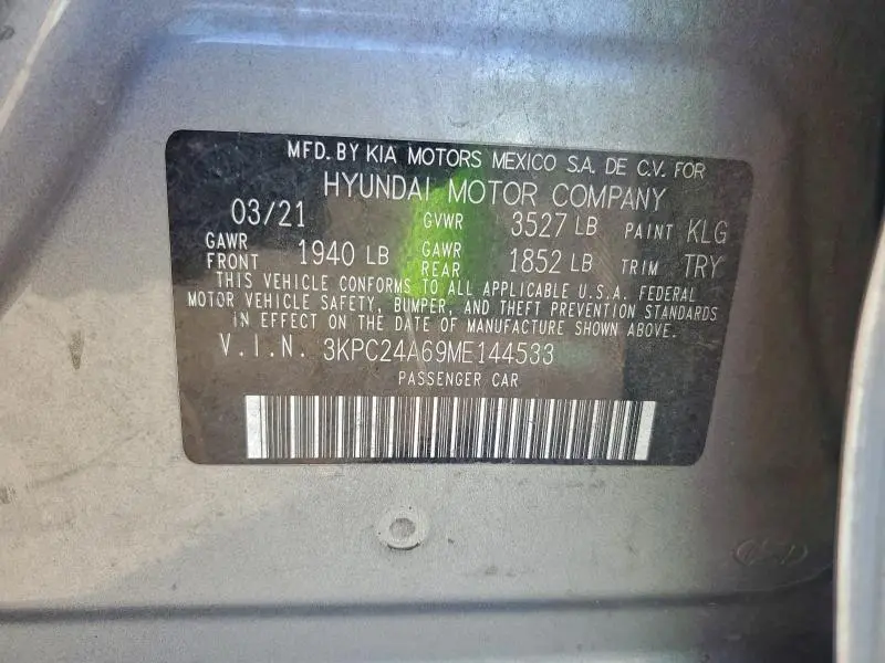 2021 HYUNDAI ACCENT SE  