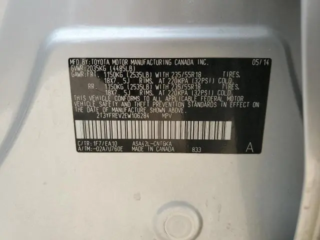 2014 TOYOTA RAV4 LIMITED