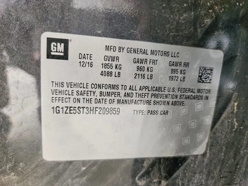 2017 CHEVROLET MALIBU LT  