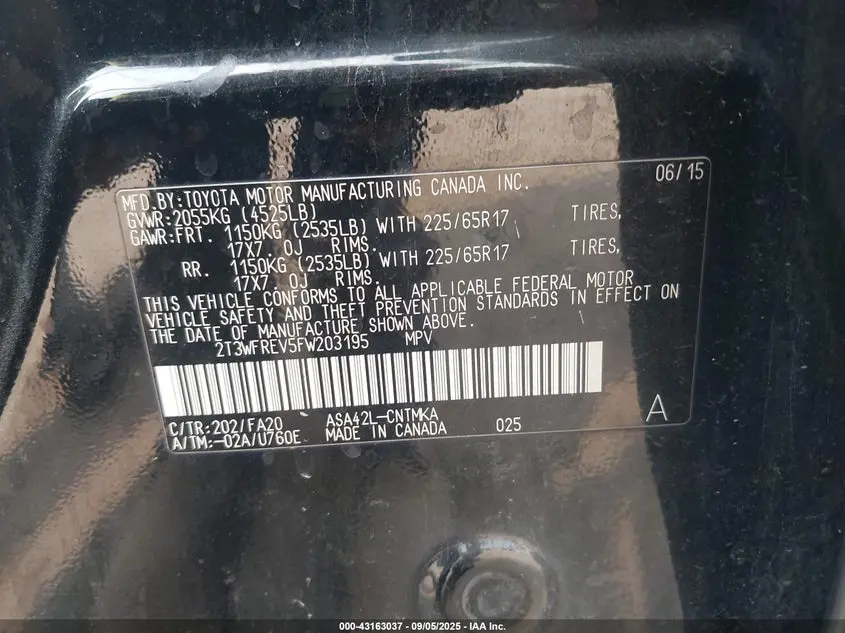 2015 TOYOTA RAV4 XLE