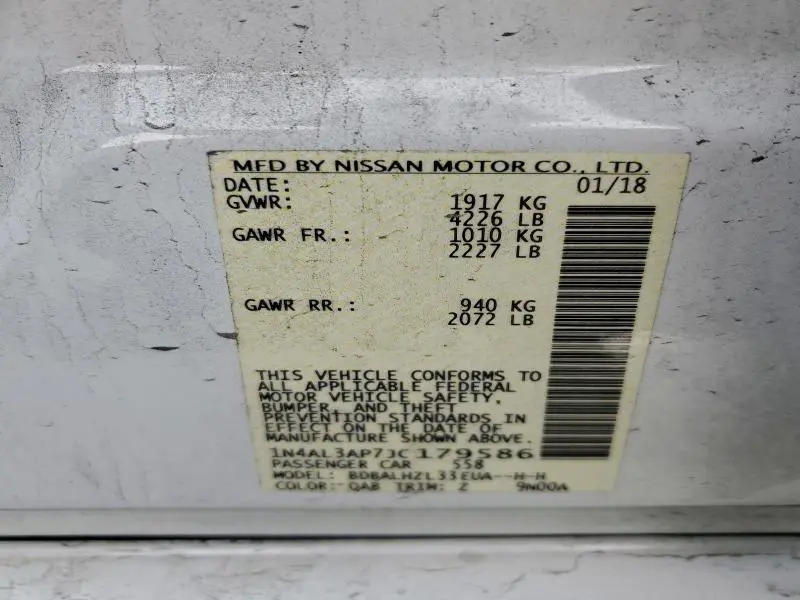 2018 NISSAN ALTIMA 2.5  