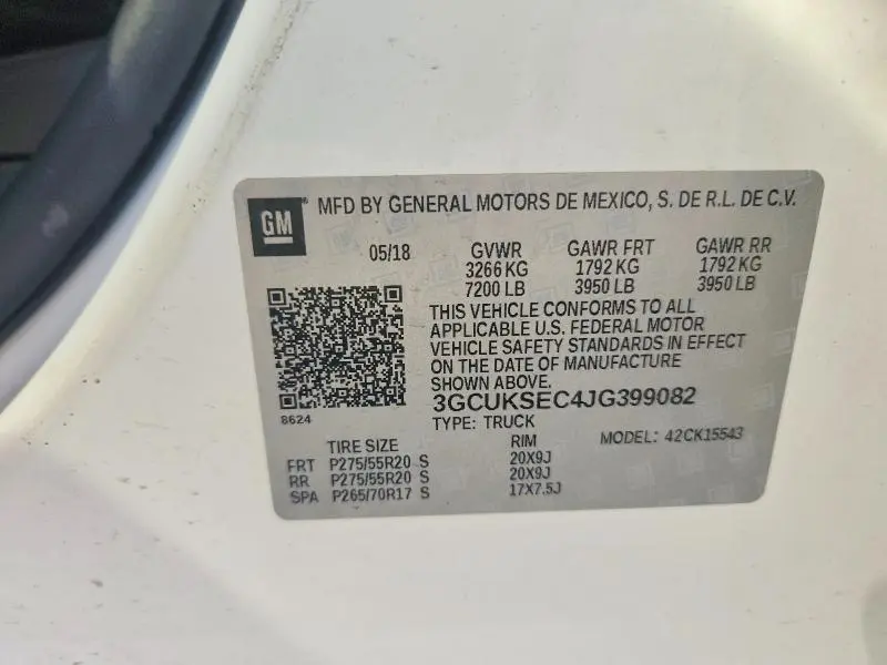 2018 CHEVROLET SILVERADO K1500 LTZ  