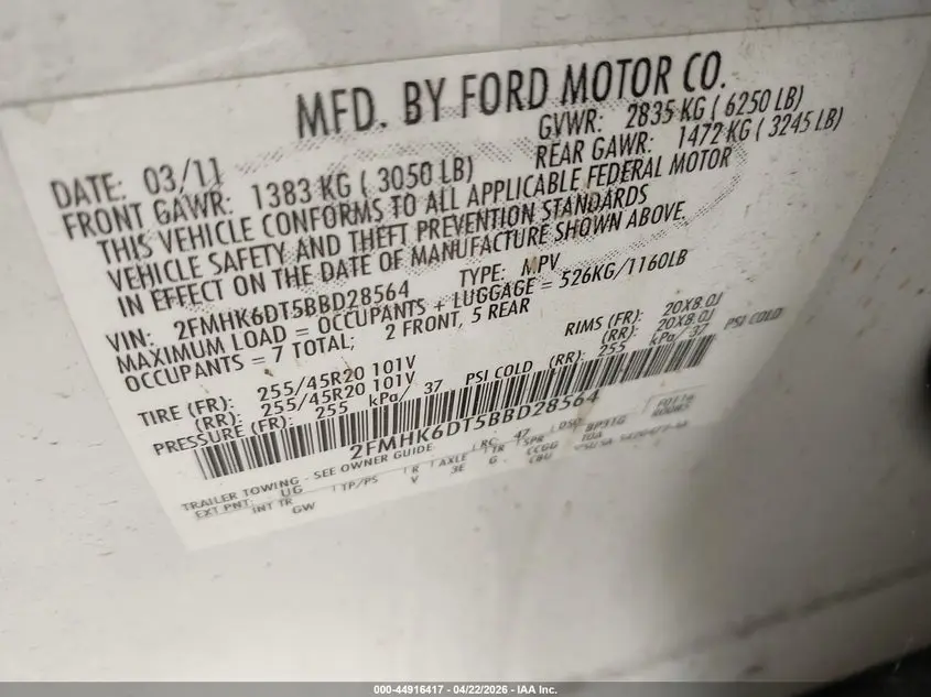 2011 FORD FLEX TITANIUM