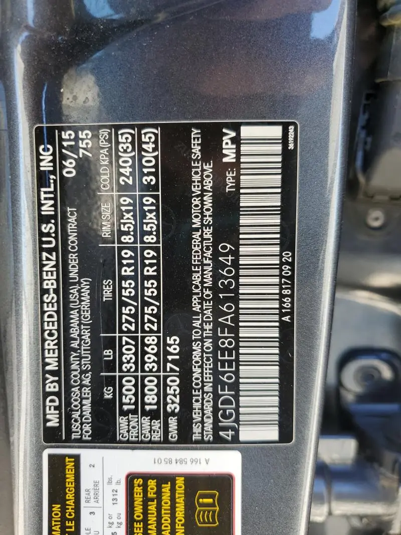 2015 MERCEDES-BENZ GL 450 4MATIC  