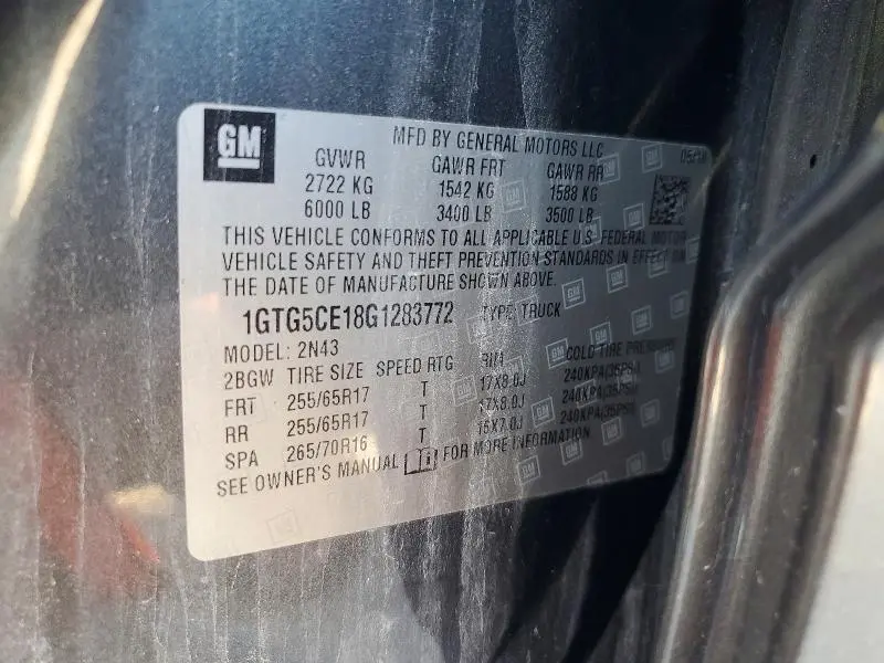 2016 GMC CANYON SLE  