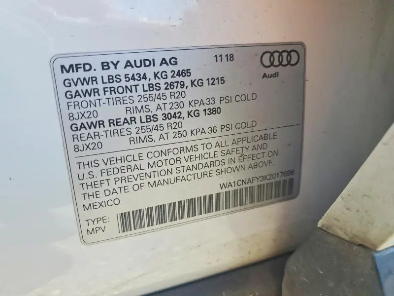 2019 AUDI Q5 PRESTIGE  