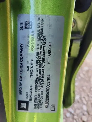 2016 CHEVROLET SPARK 1LT