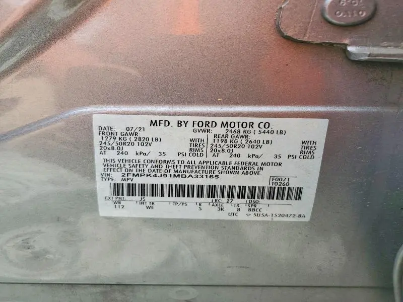 2021 FORD EDGE SEL  