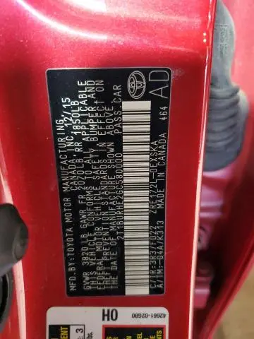 2016 TOYOTA COROLLA L  