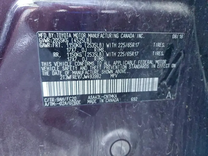 2018 TOYOTA RAV4 ADVENTURE  