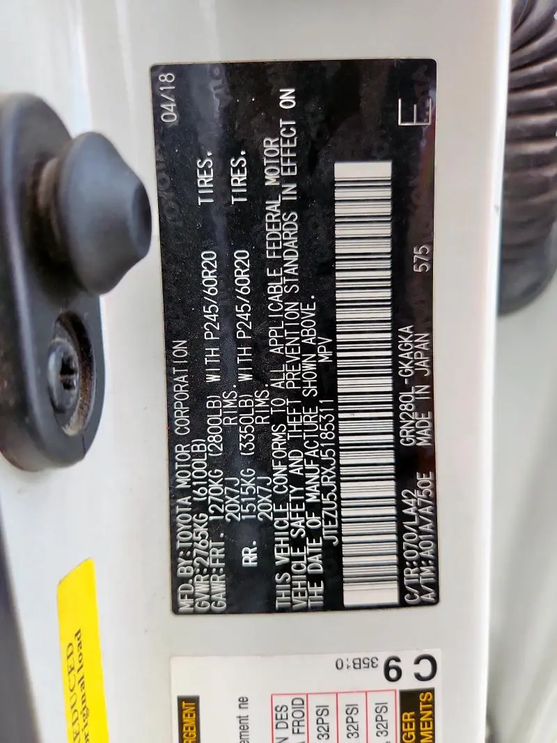 2018 TOYOTA 4RUNNER SR5  