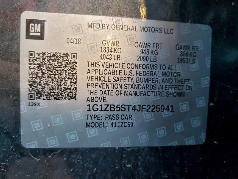 2018 CHEVROLET MALIBU LS  