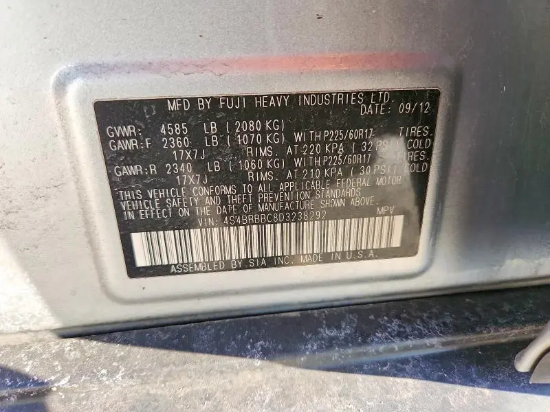 2013 SUBARU OUTBACK 2.5I PREMIUM  