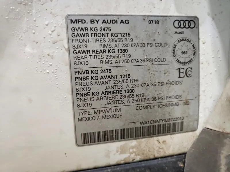 2018 AUDI Q5 PRESTIGE  