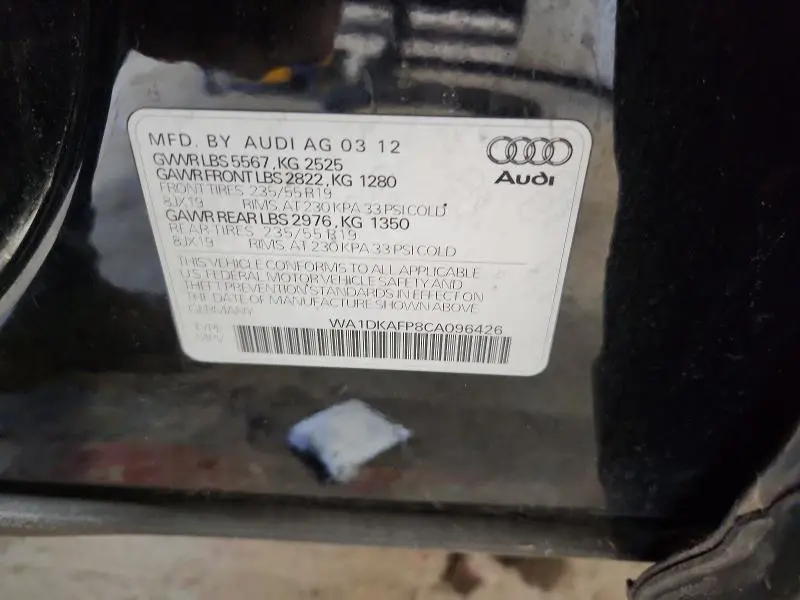 2012 AUDI Q5 PREMIUM PLUS  