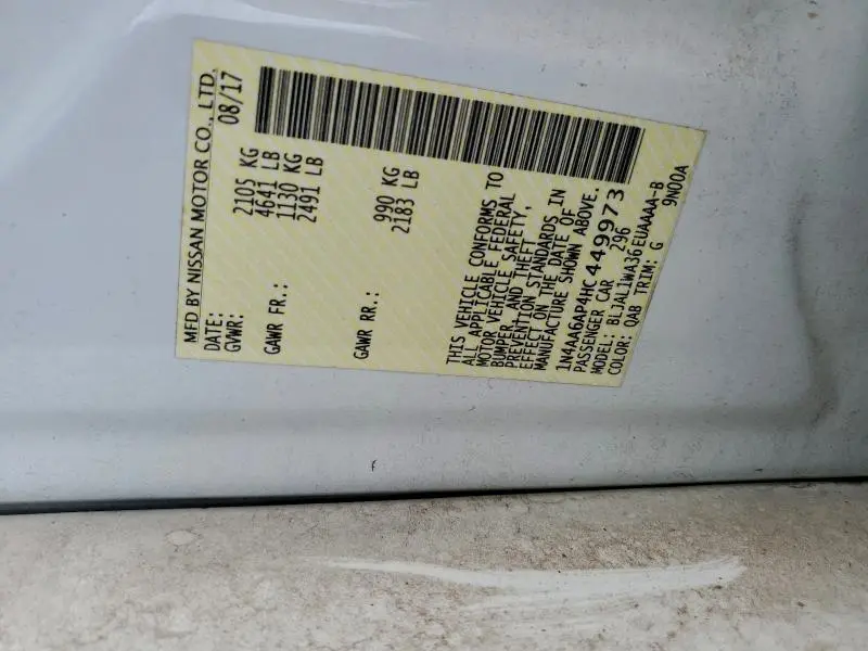 2017 NISSAN MAXIMA 3.5S  