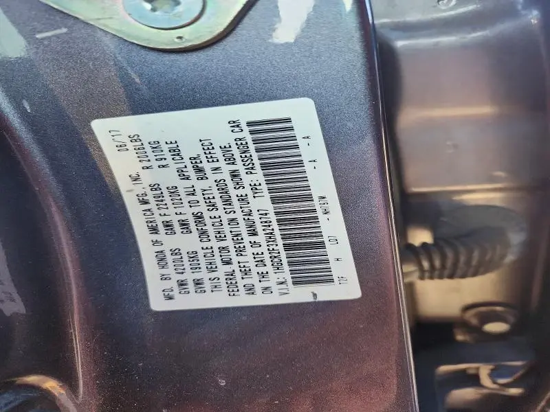 2017 HONDA ACCORD LX  