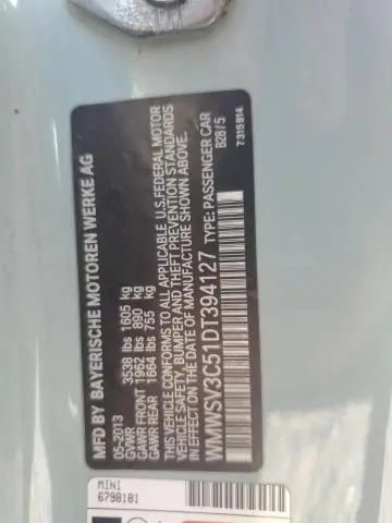 2013 MINI COOPER S  