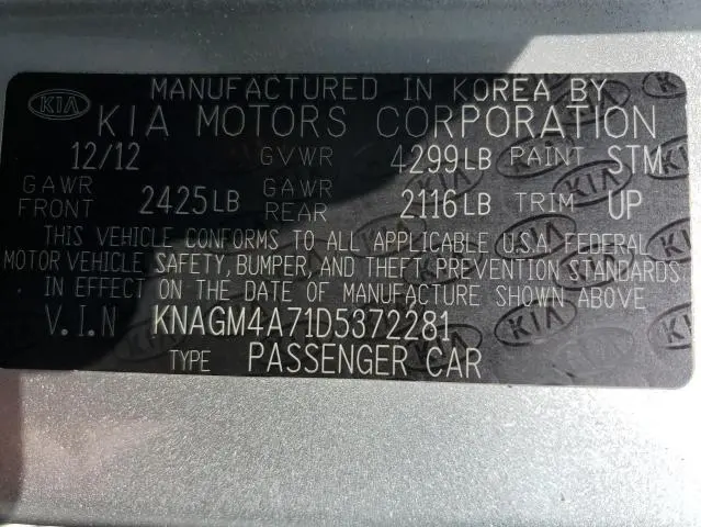 2013 KIA OPTIMA LX  