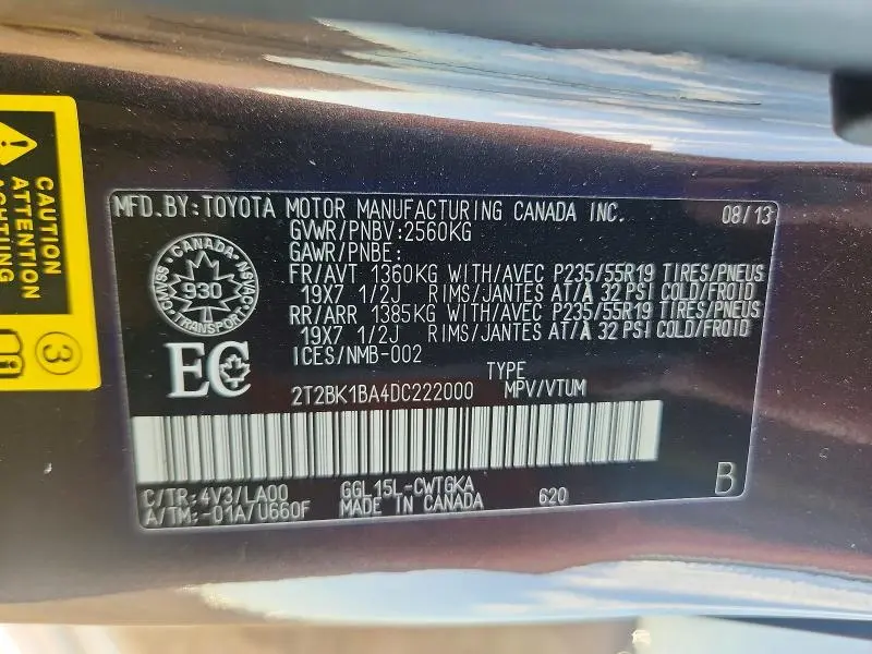 2013 LEXUS RX 350 BASE  