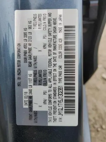 2018 MAZDA 6 GRAND TOURING  