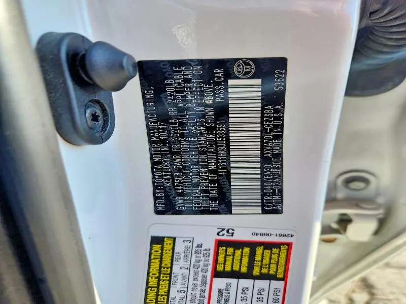 2018 TOYOTA CAMRY SE  